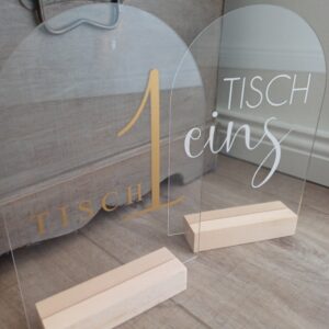 Tischnummern Acryl & Holz